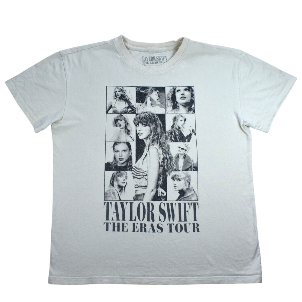 Taylor Swift The Eras Tour Concert T-Shirt Cream Graphic Tee Mens Medium M